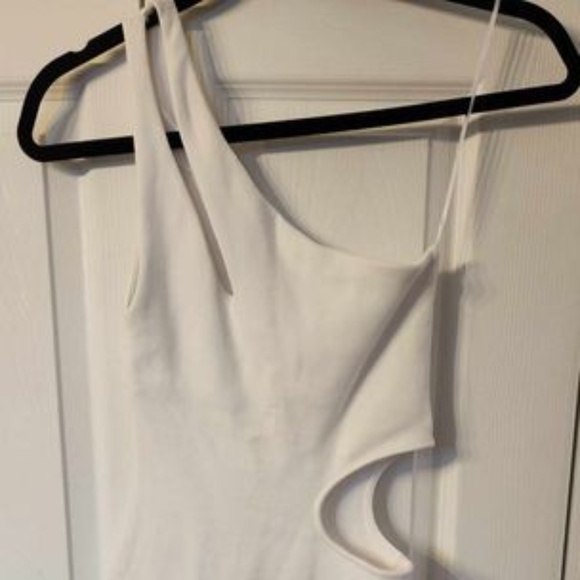 NEW with TAGS! Zara One Shoulder White Cutout Dress Size S - Picture 4 of 6